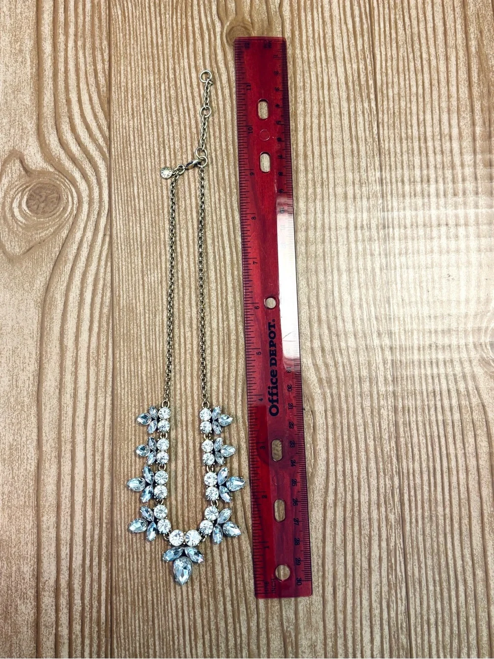 J. Crew Statement Crystal Rhinestone Necklace Gold Tone